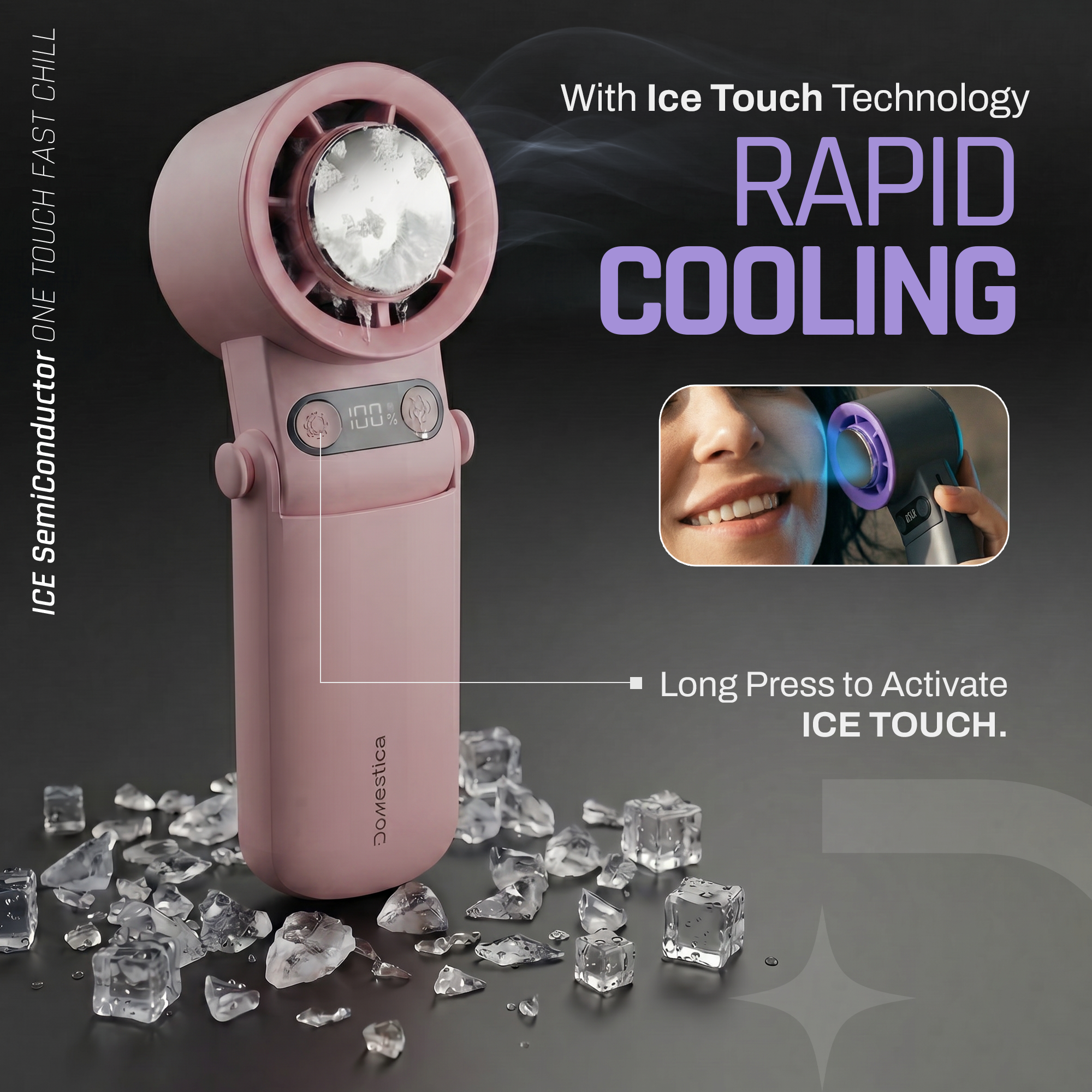Flo Hand Fan with IcyTouch