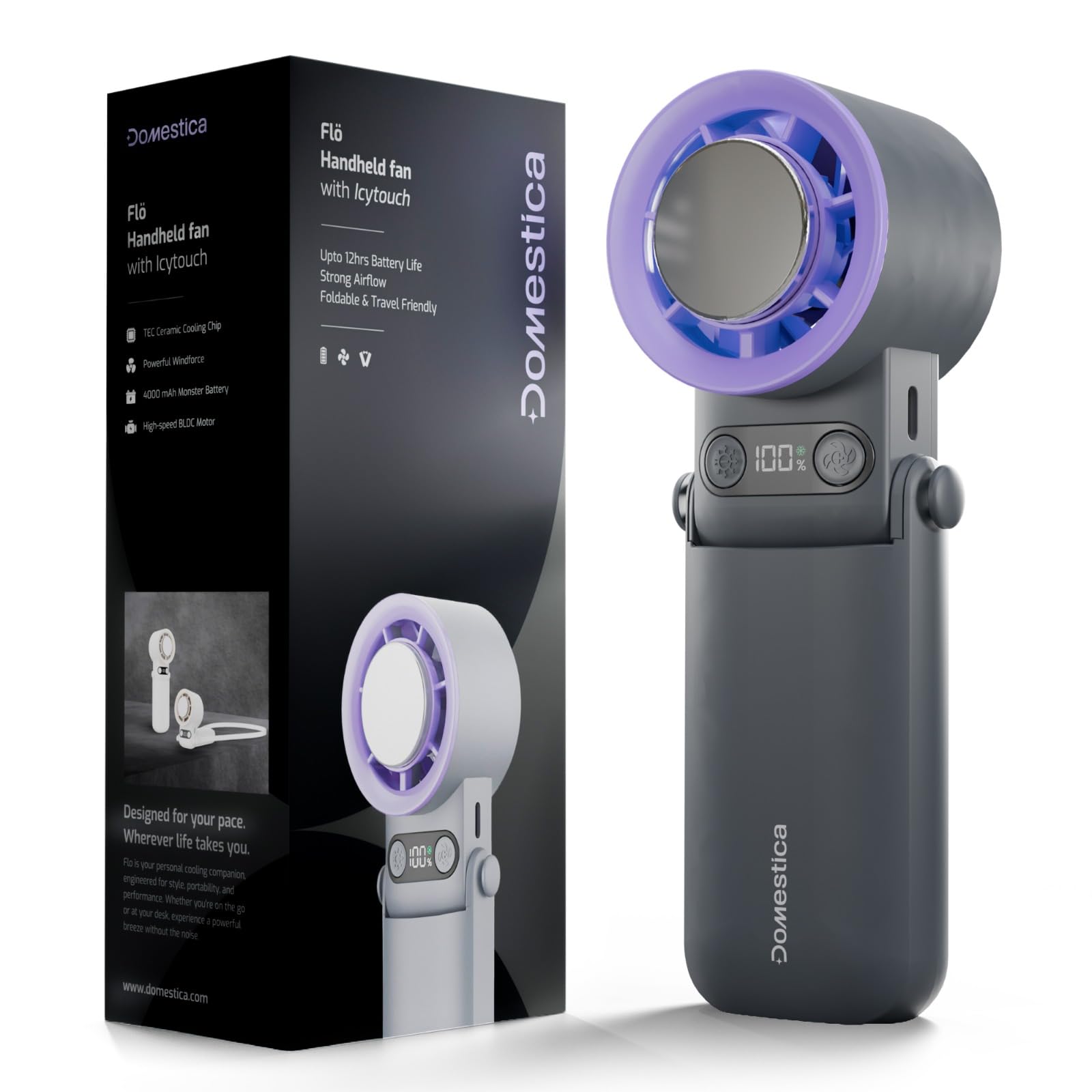 DOMESTICA Flo Hand Fan with IcyTouch