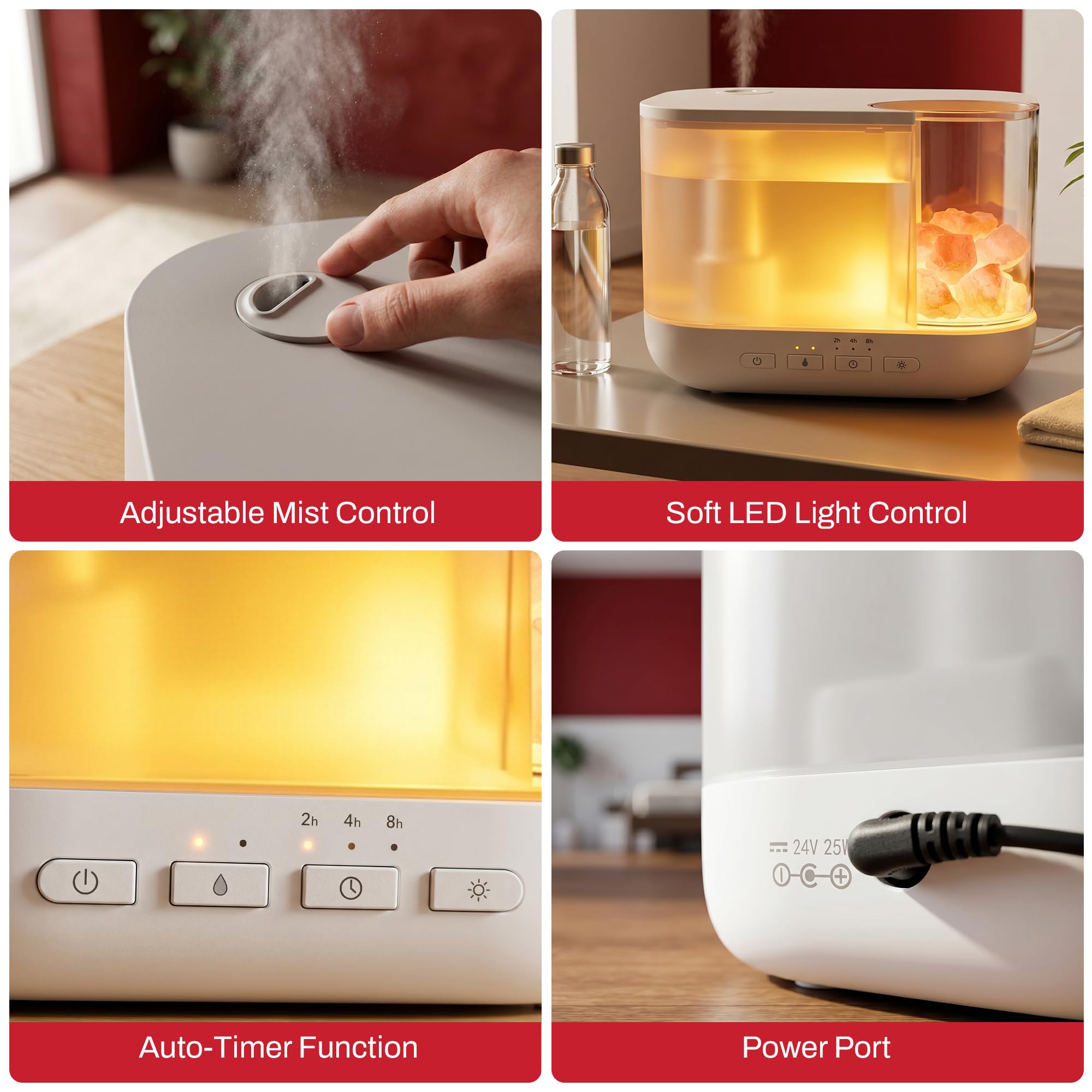 Domestica ultrasonic cool mist humidifier for bedroom moisture control