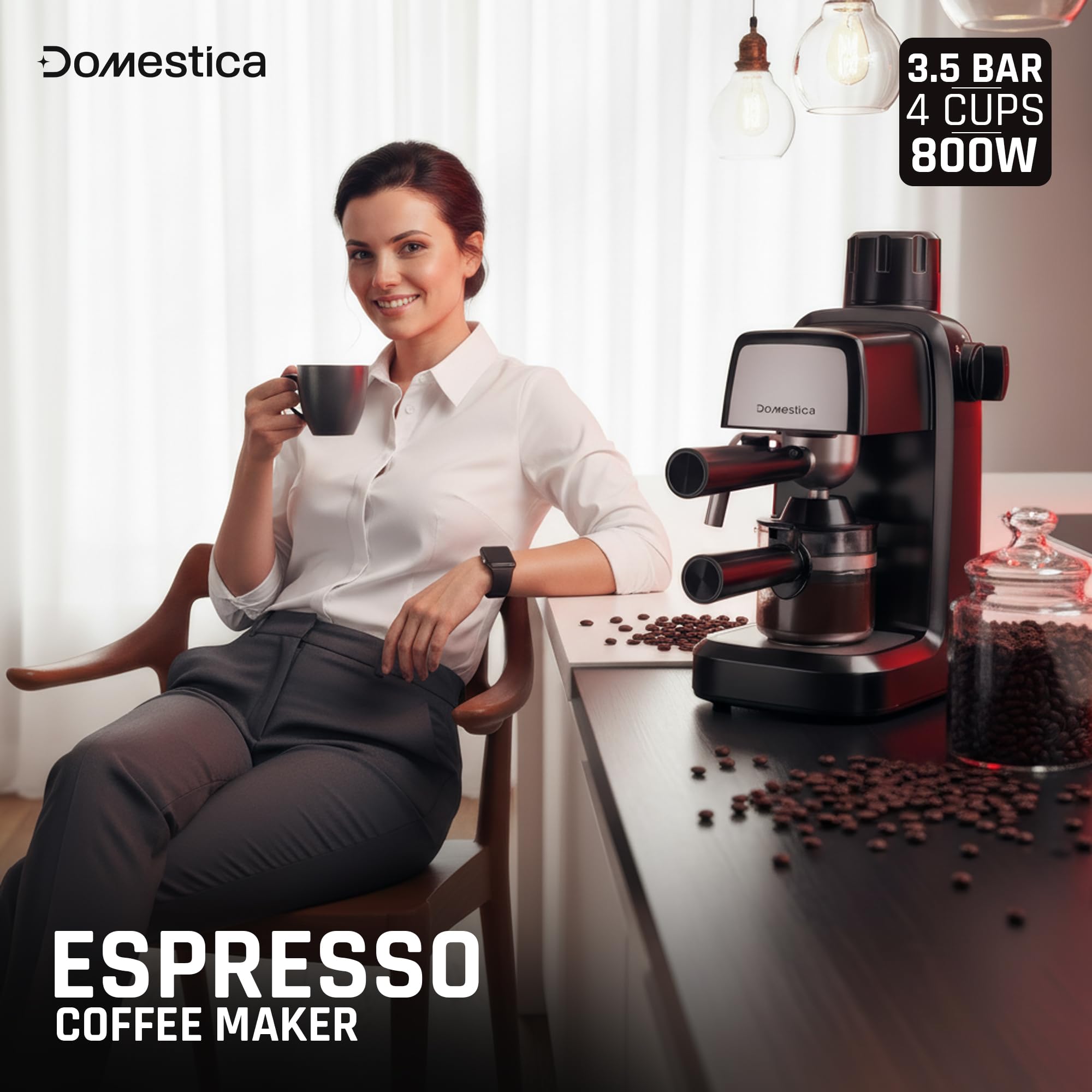 Brewcraft 3.5Bar Espresso Coffee Maker Machine