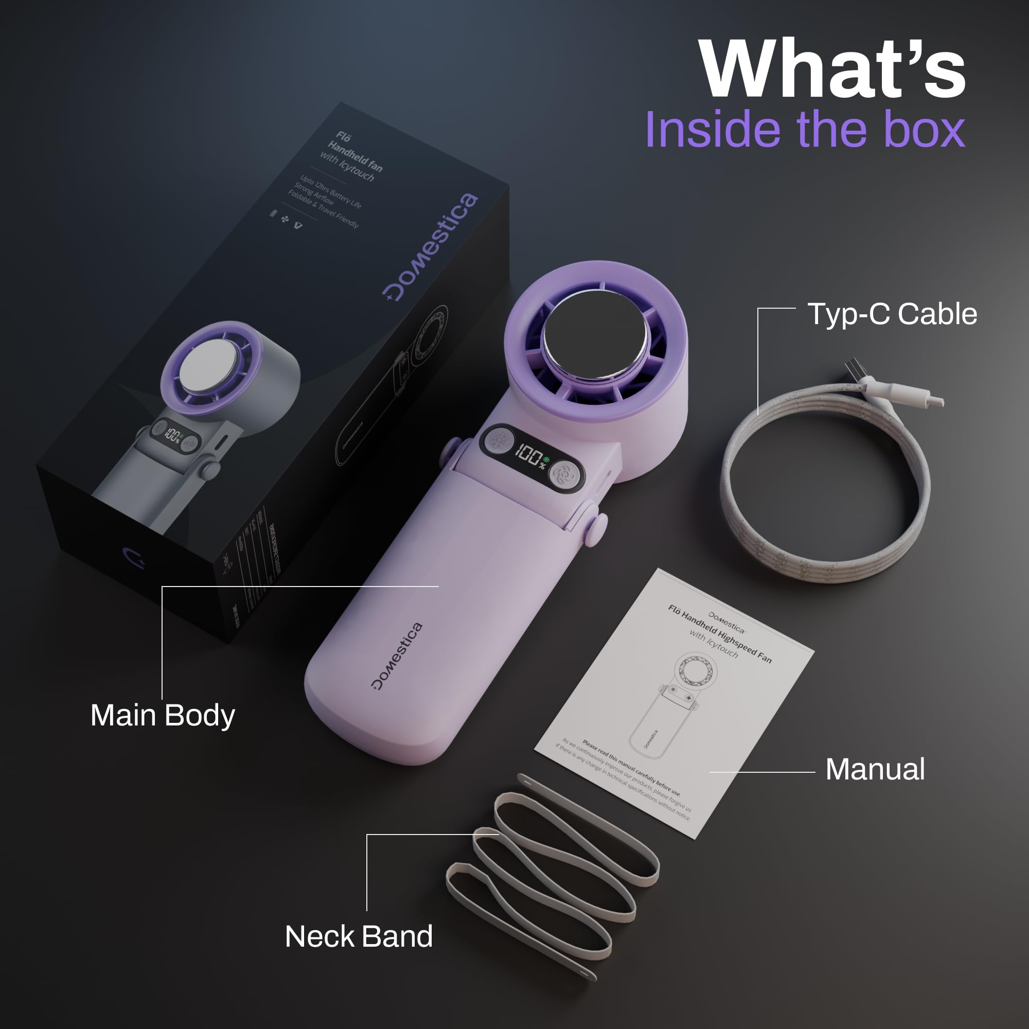 DOMESTICA Flo Hand Fan with IcyTouch