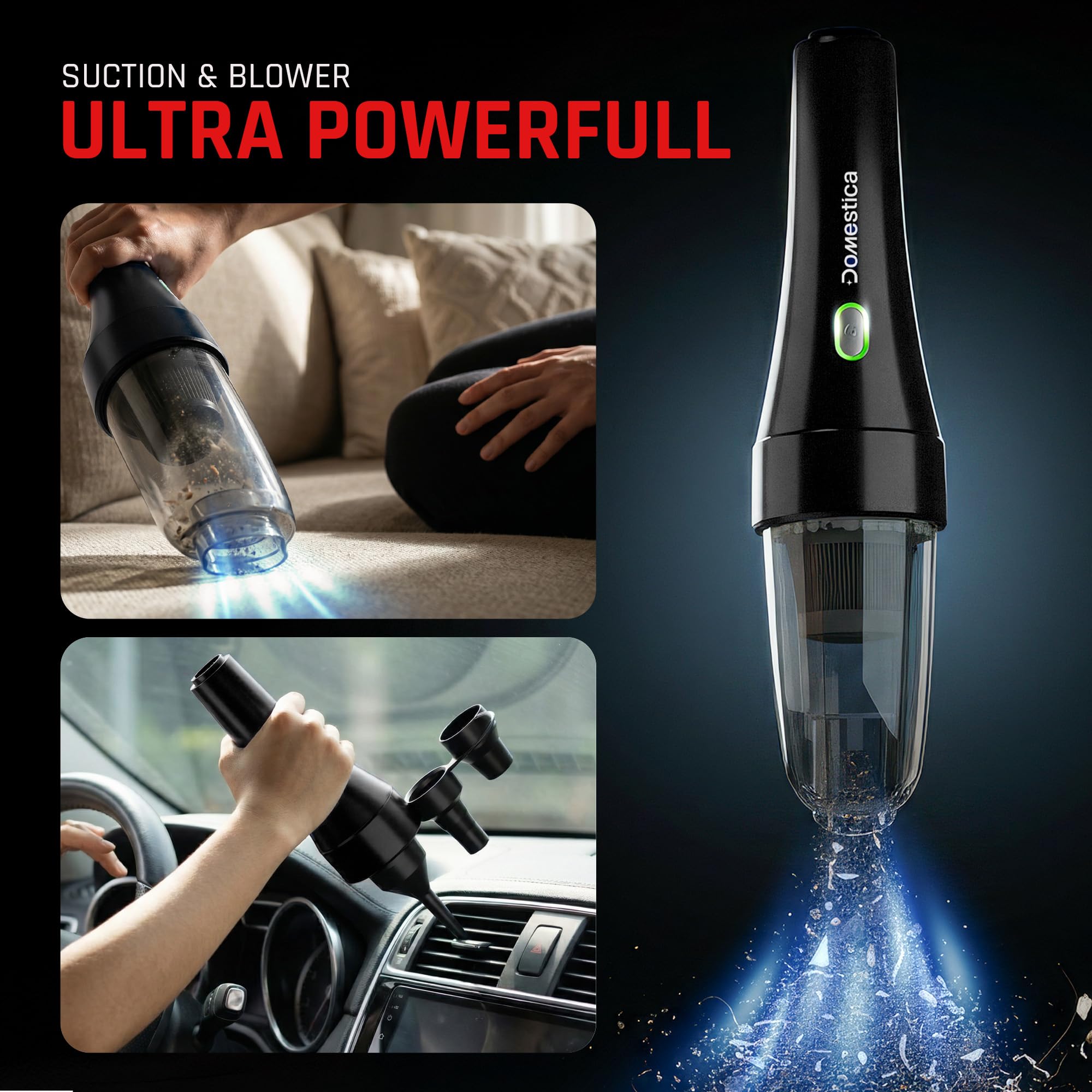 4-in-1 Cordless Car Vacuum Cleaner
