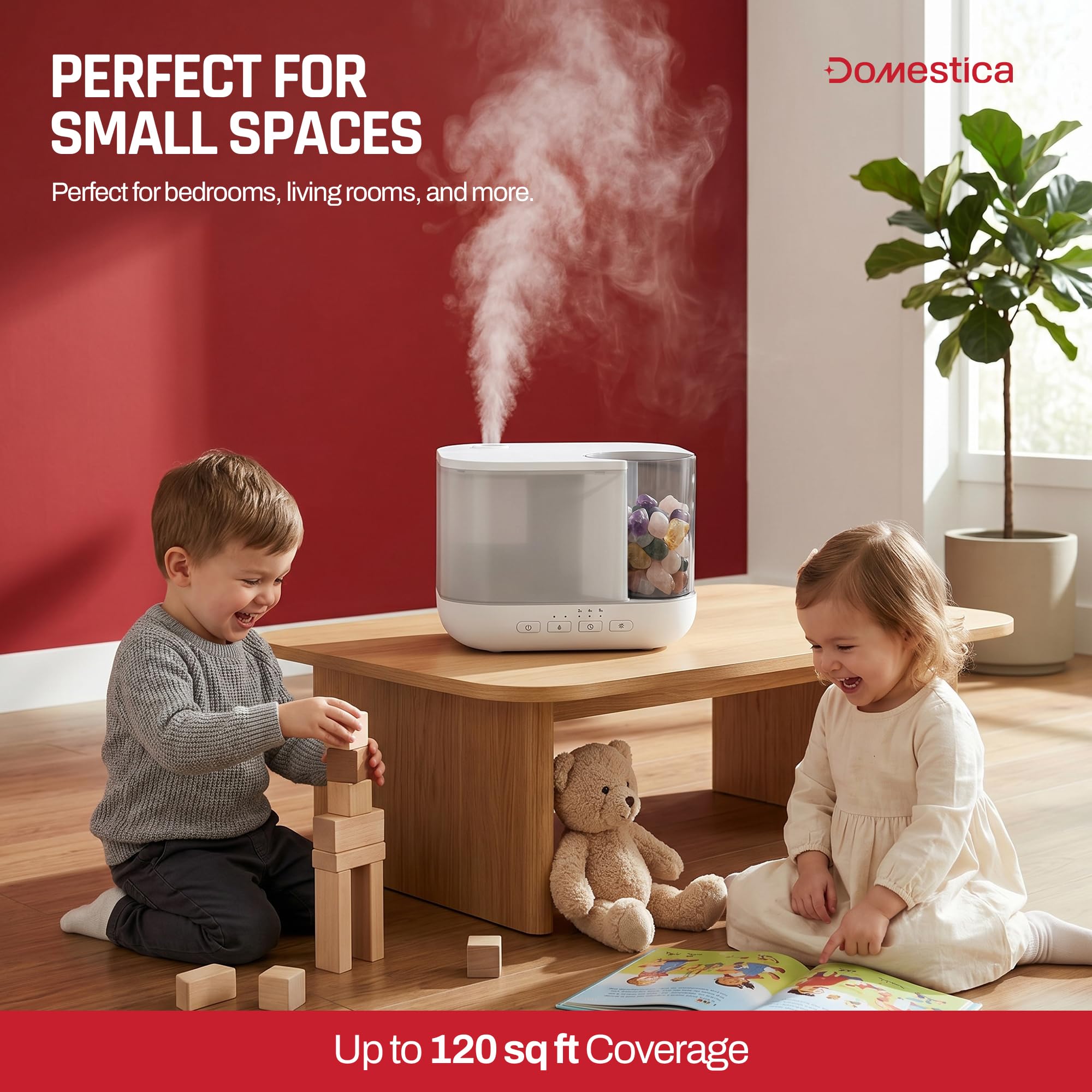 Domestica ultrasonic cool mist humidifier for bedroom moisture control
