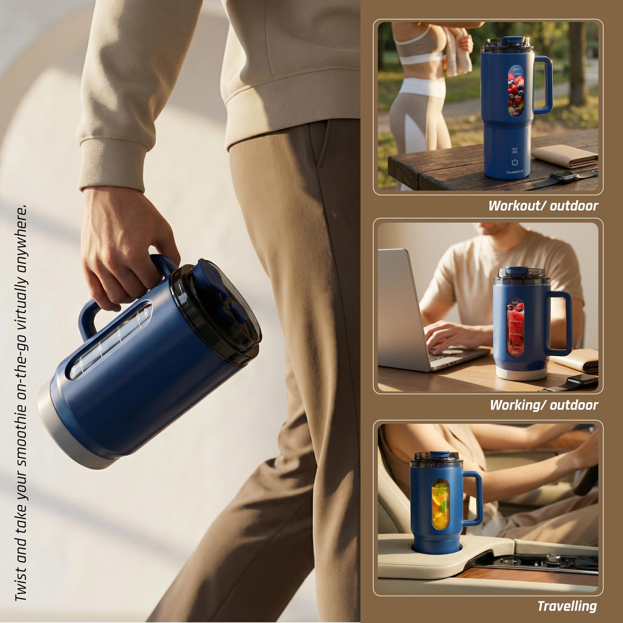 Domestica Blendo Portable Blender for Smoothie and Juices