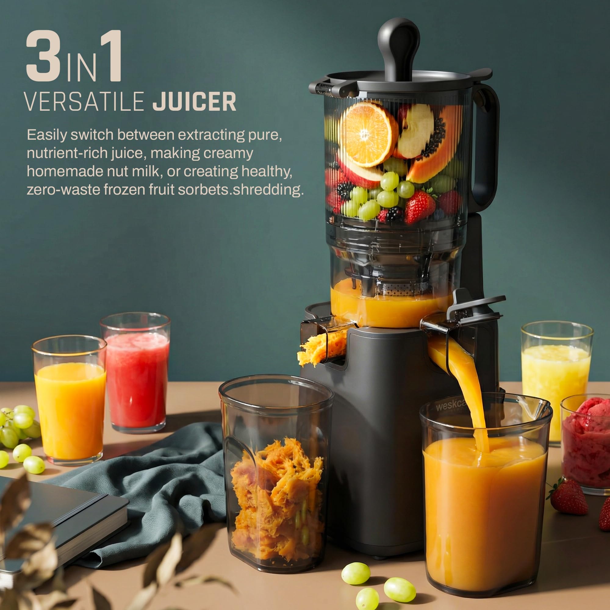 Domestica Dripdrop Pro Cold Press Juicer for Home Slow Juicer for Fruits Veggies & Nut Milk with BLDC Motor