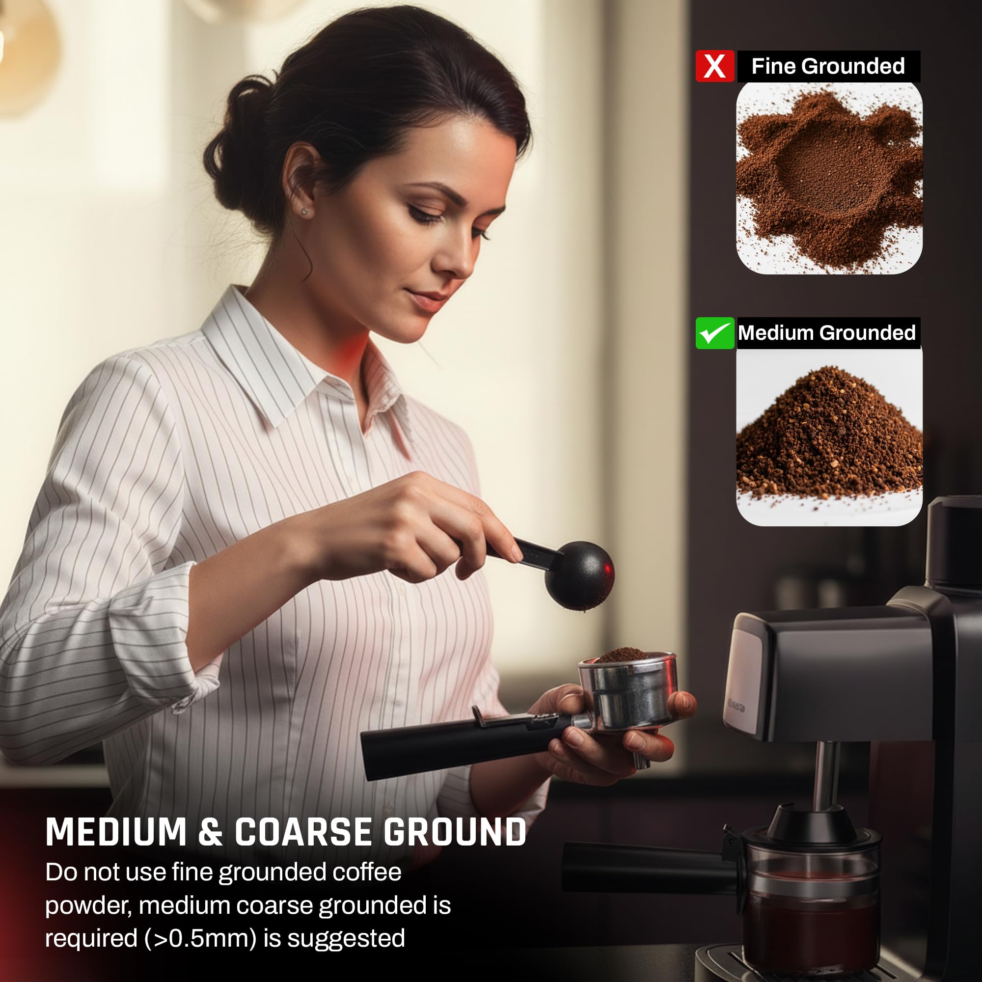 Brewcraft 3.5Bar Espresso Coffee Maker Machine