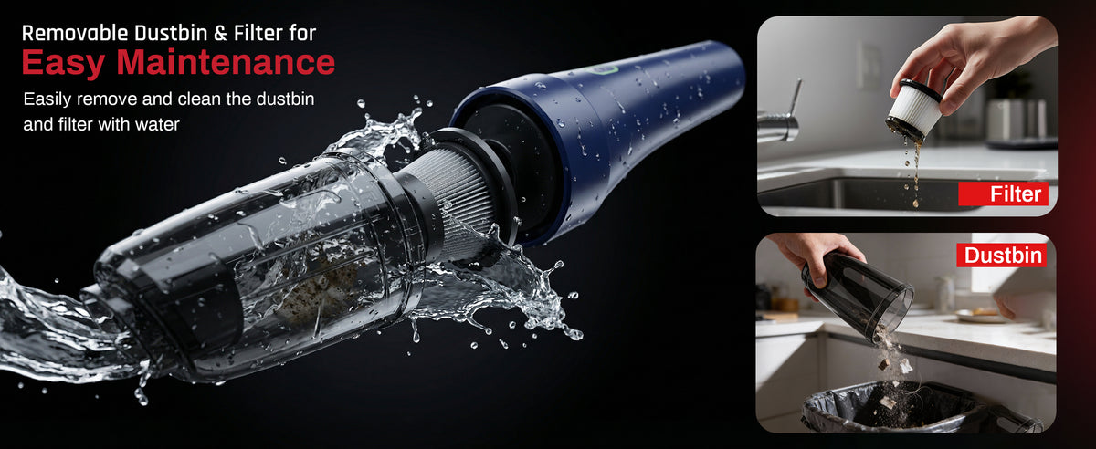 Domestica 4-in-1 cordless car vacuum cleaner with portable handheld rechargeable design