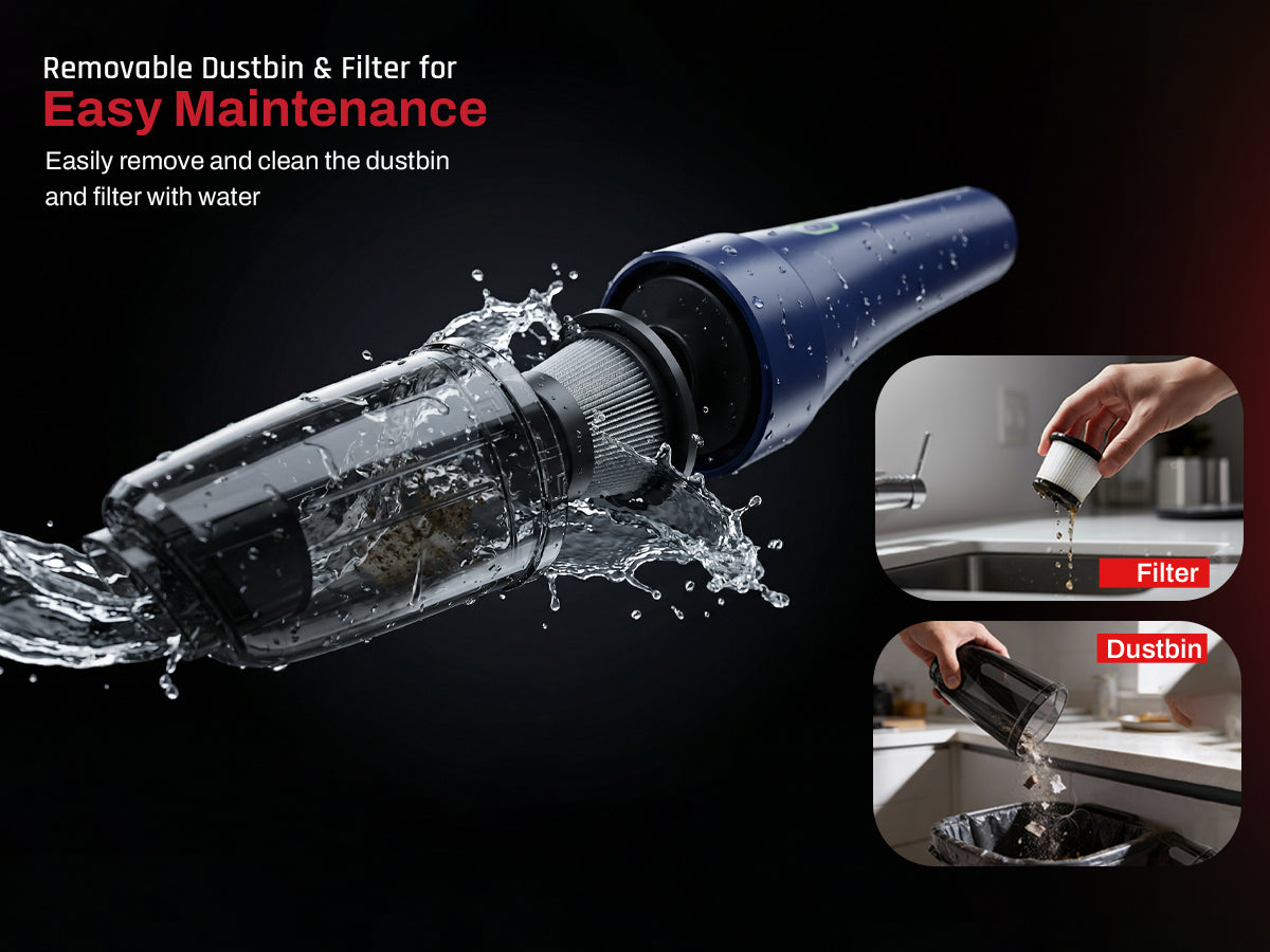 Domestica 4-in-1 cordless car vacuum cleaner with portable handheld rechargeable design