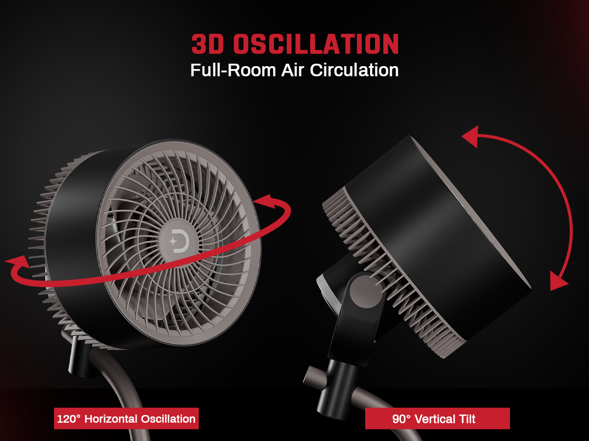 Domestica Breezo 3D air circulation tower fan with remote control for room cooling