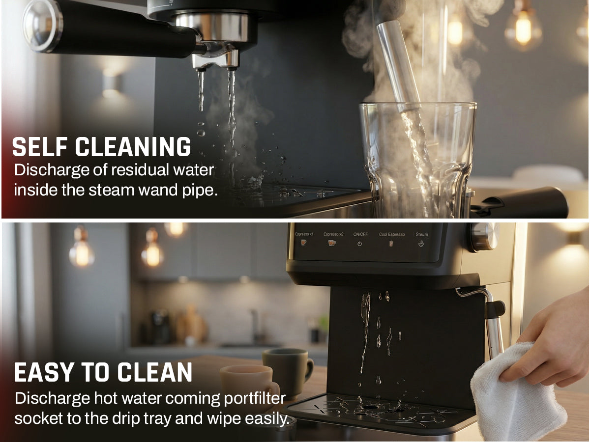 Domestica Brewcraft Pro espresso coffee maker machine with 20-bar pressure for home brewing