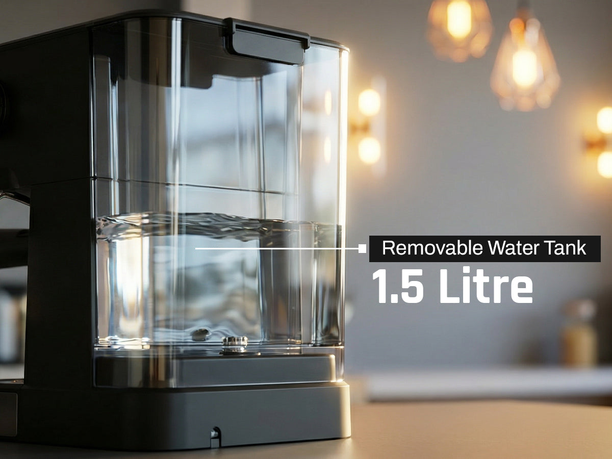 Domestica Brewcraft Pro espresso coffee maker machine with 20-bar pressure for home brewing