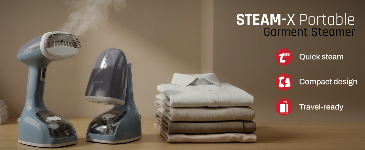 Domestica SteamX handheld garment steamer for clothes and fabric care