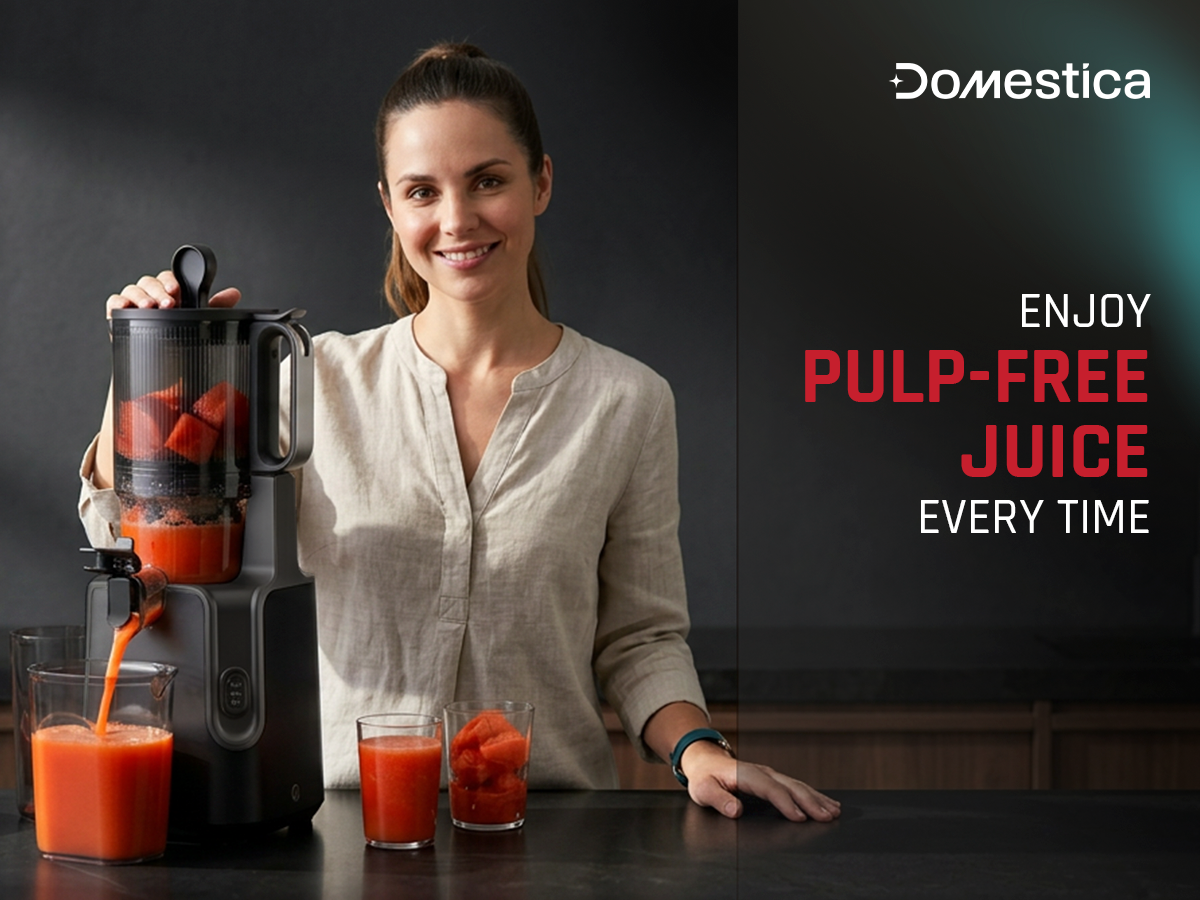 Domestica Dripdrop Pro cold press slow juicer for fresh fruit and vegetable juice