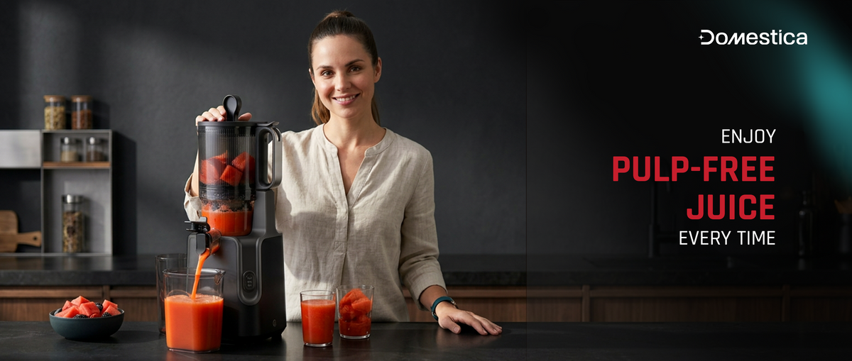 Domestica Dripdrop Pro cold press slow juicer for fresh fruit and vegetable juice