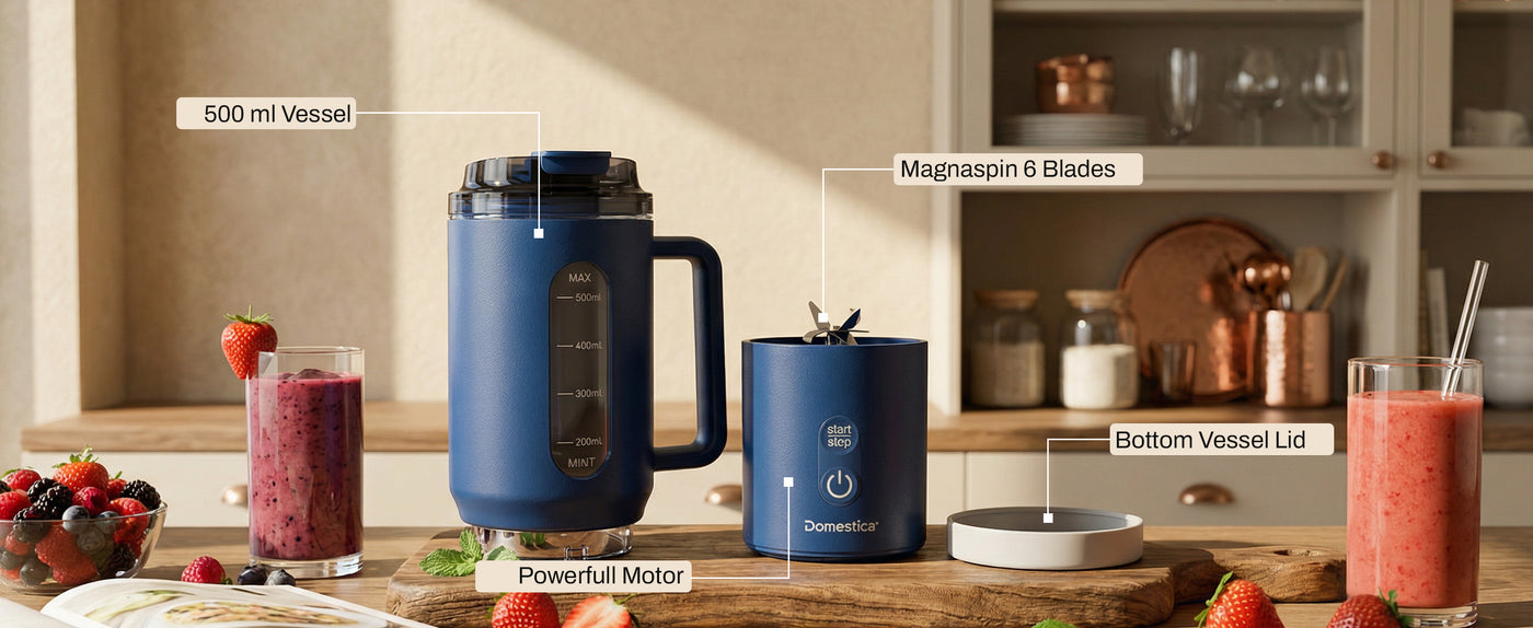 Domestica Blendo portable rechargeable blender for smoothies and juices on the go