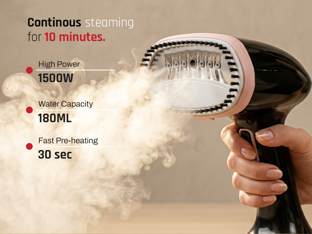 Domestica SteamX handheld garment steamer for clothes and fabric care