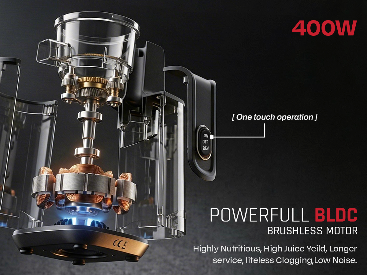 Domestica Dripdrop Pro cold press slow juicer for fresh fruit and vegetable juice
