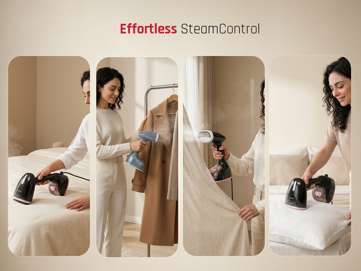Domestica SteamX handheld garment steamer for clothes and fabric care