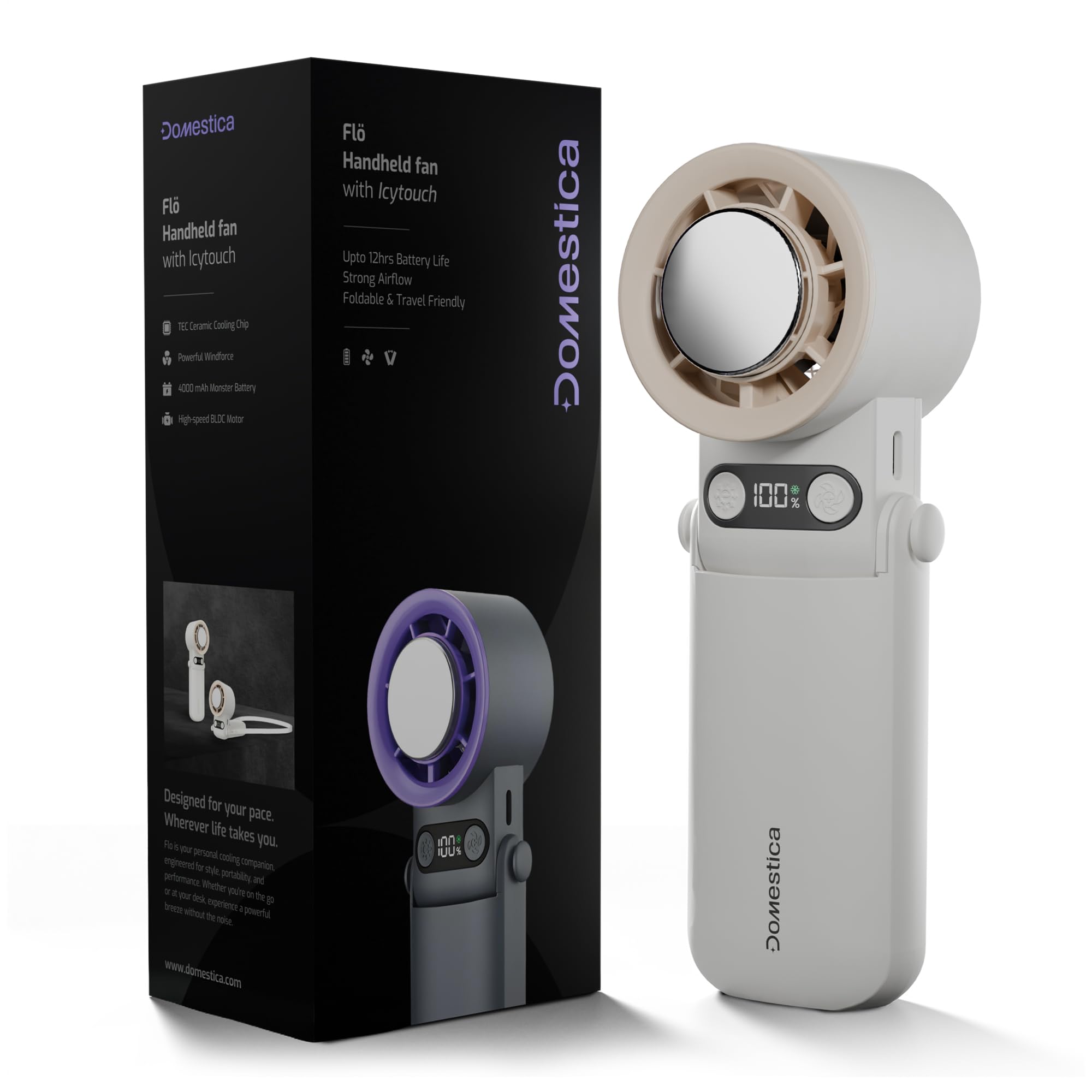 DOMESTICA Flo Hand Fan with IcyTouch