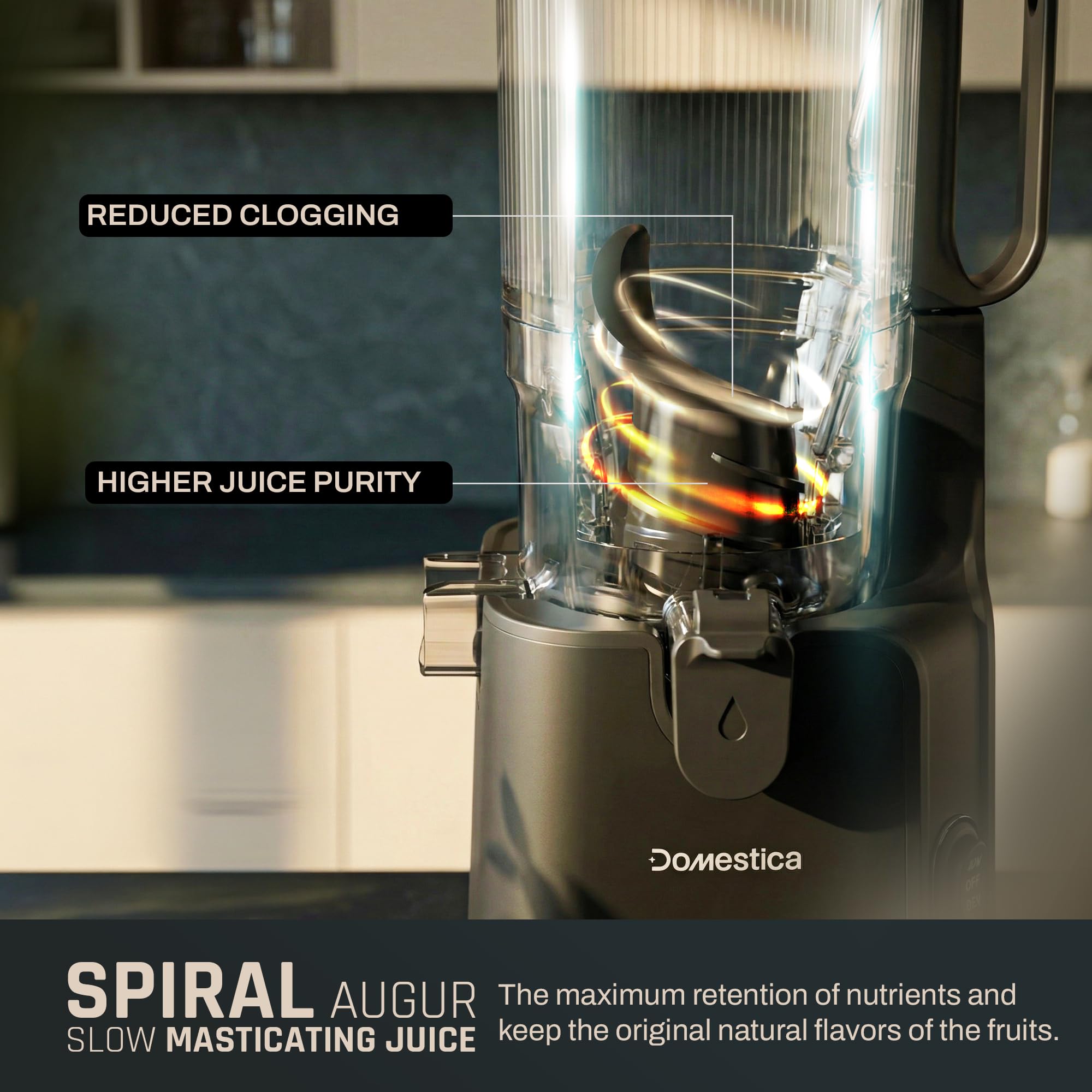 Domestica Dripdrop Pro Cold Press Juicer for Home Slow Juicer for Fruits Veggies & Nut Milk with BLDC Motor