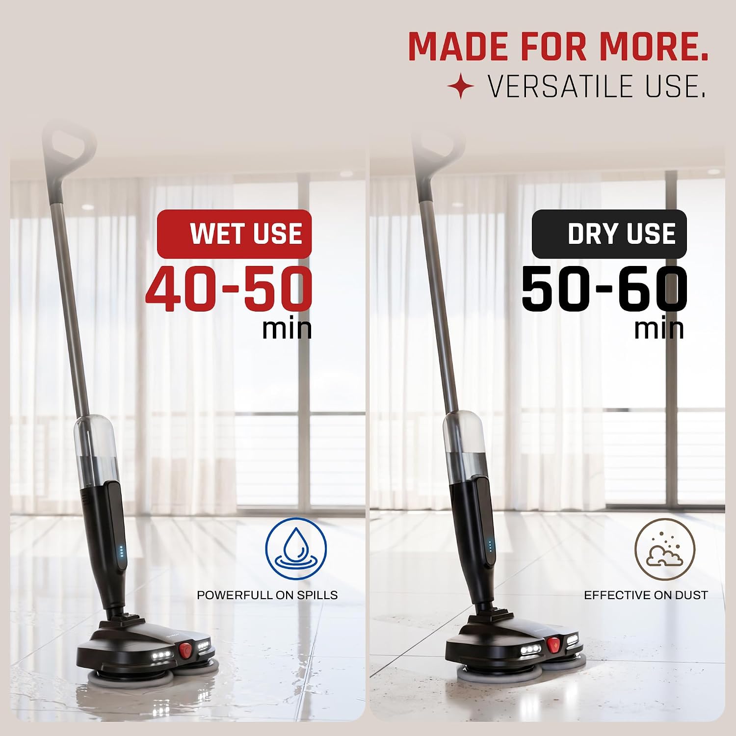 electric spin mop for floor cleaning
