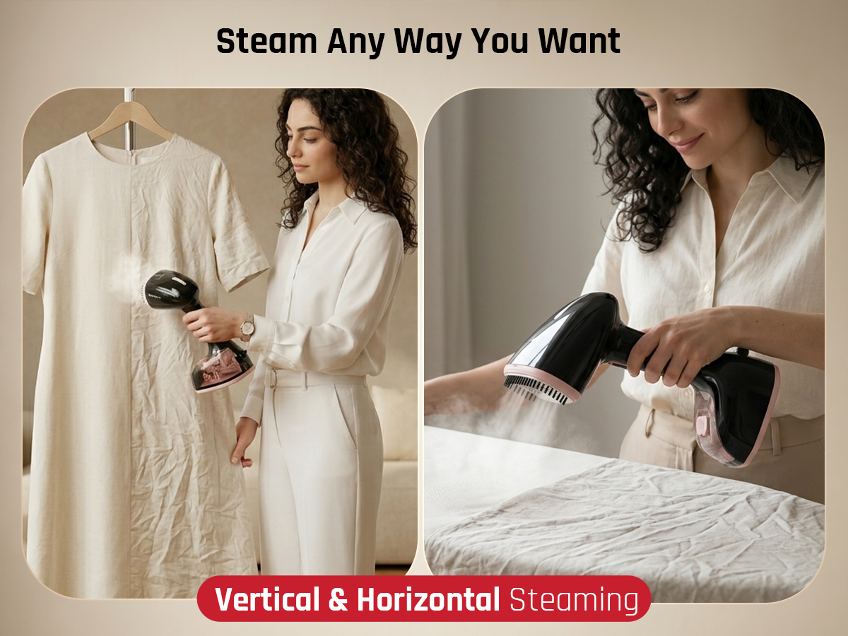 Domestica SteamX handheld garment steamer for clothes and fabric care