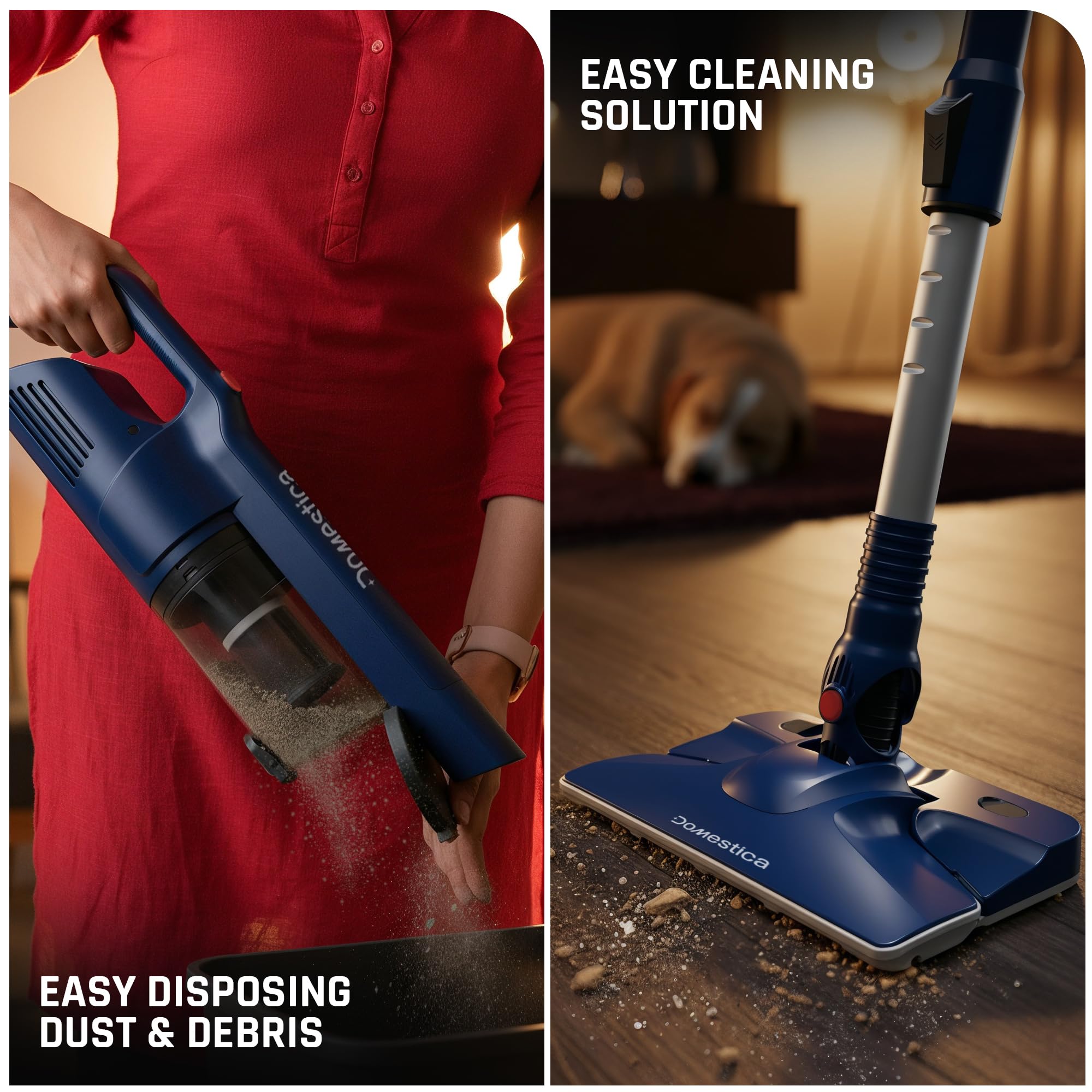 DOMESTICA Trio Sweep 3-in-1 Vacuum Cleaner for Home Use Wet and Dry