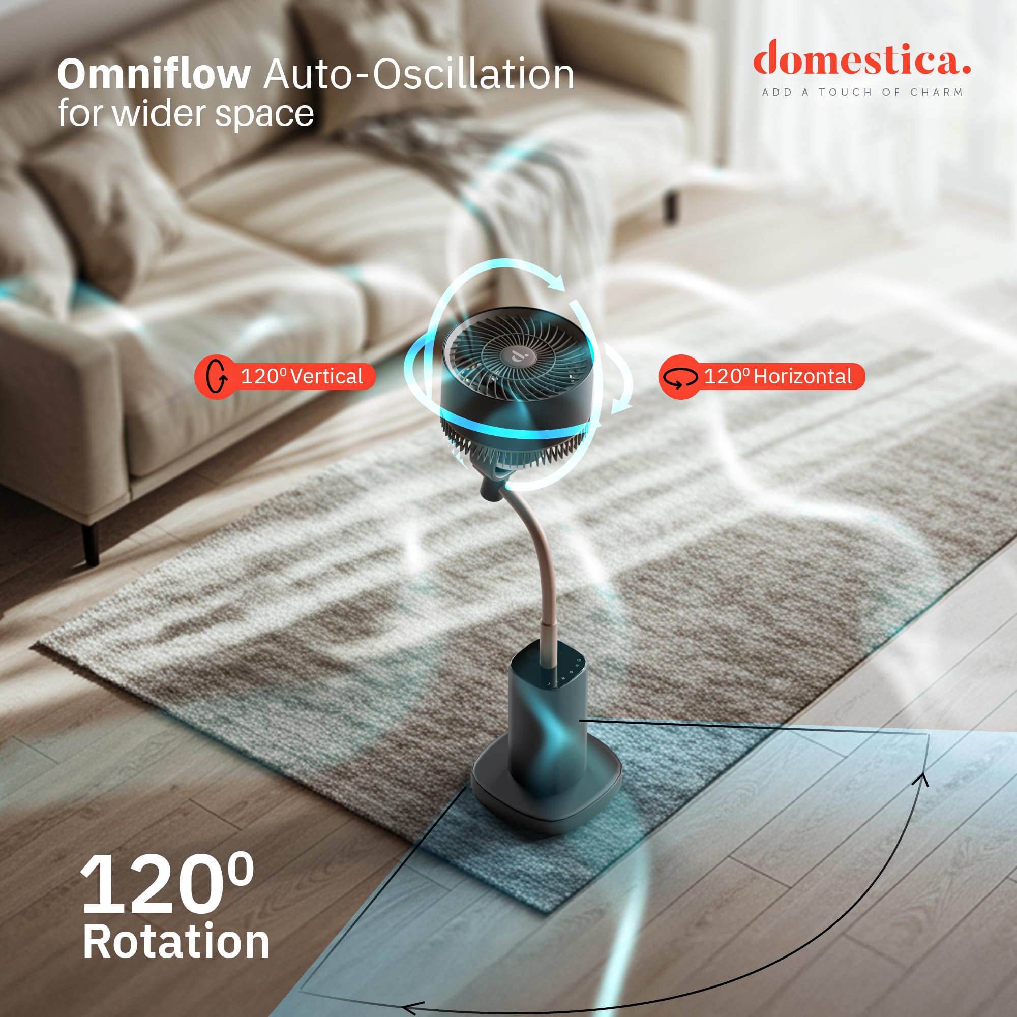 Domestica Breezo 3D Air Circulation Tower Fan