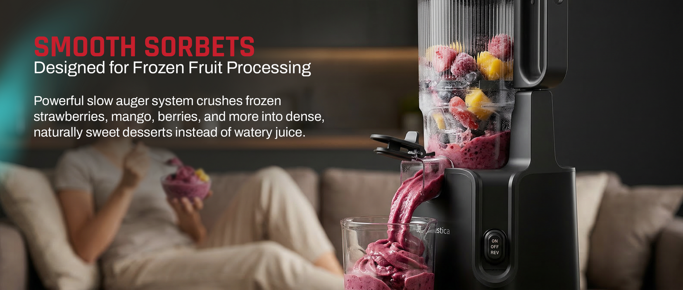 Domestica Dripdrop Pro cold press slow juicer for fresh fruit and vegetable juice