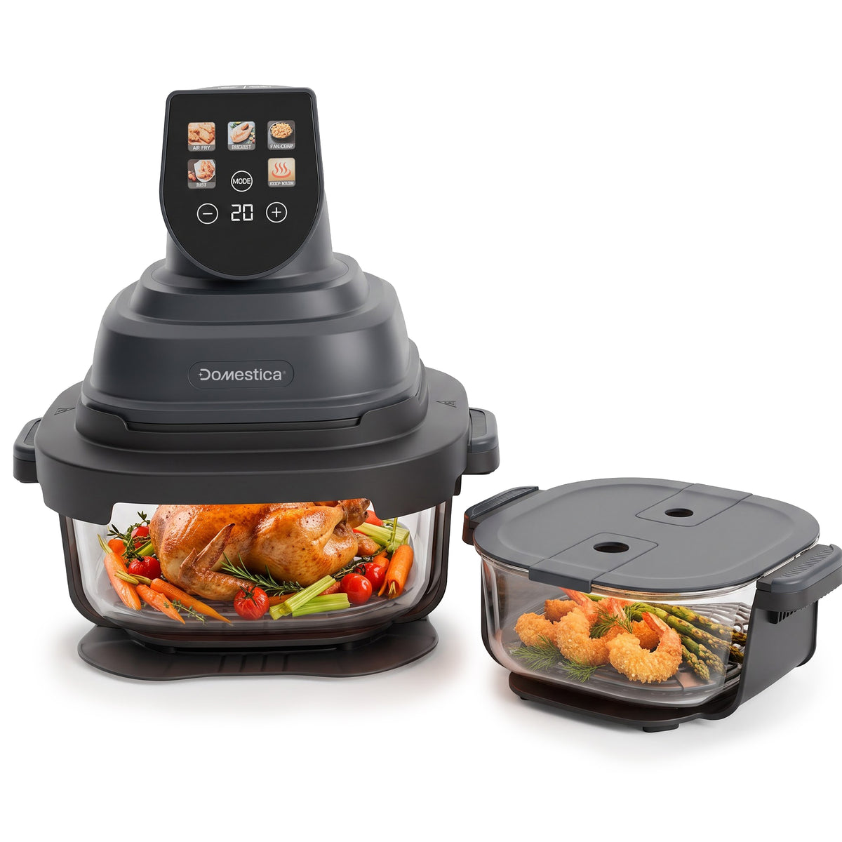 Aerion 5-in-1 Dual Glass Bowl Air Fryer